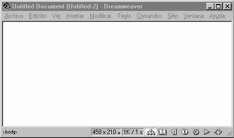 Ventana de diseño del dreamweaver