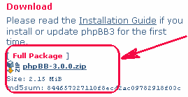 Descarga de archivos de instalacion de un foro phpbb3